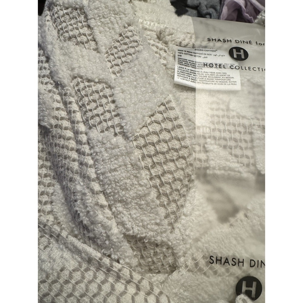 Sash Dine Hotel Collection Mesa Sculpted Robe S/M. Cotton Terry Spa Robe - Picture 2 of 4